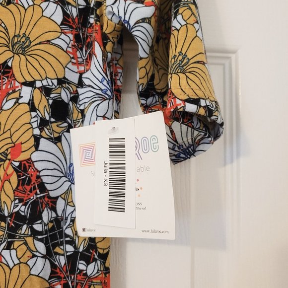 LuLaRoe Floral Julia Dress Size XS - Picture 3 of 4